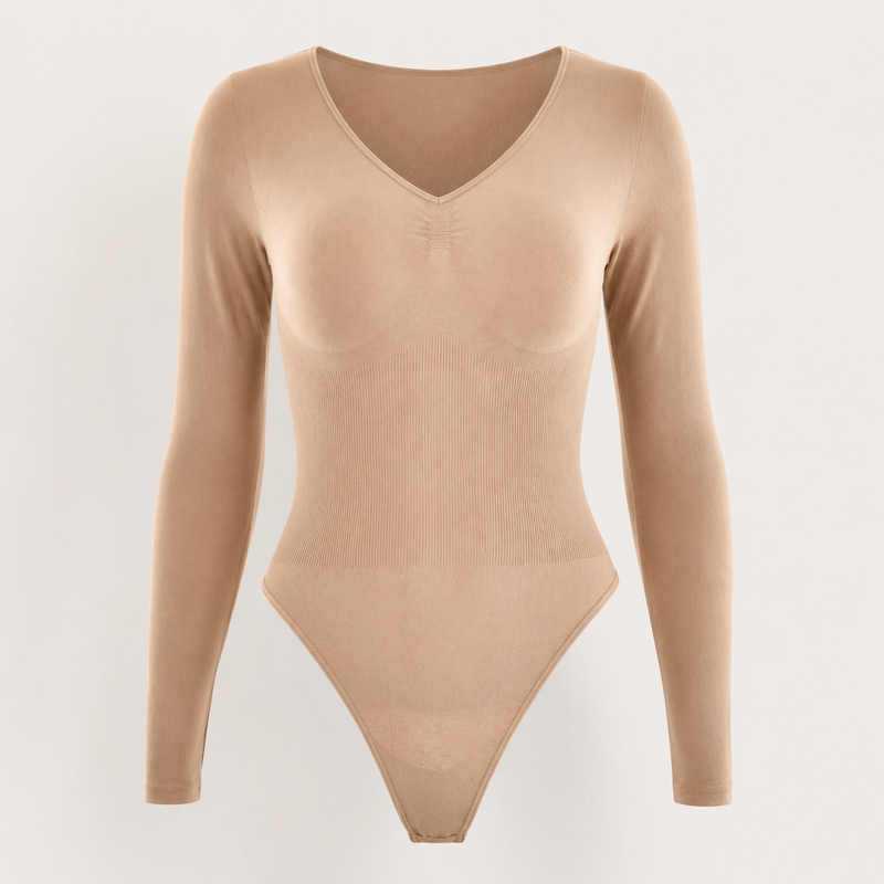 Slim Fit Slimming Square Collar Bottoming Long Sleeve Jumpsuit
