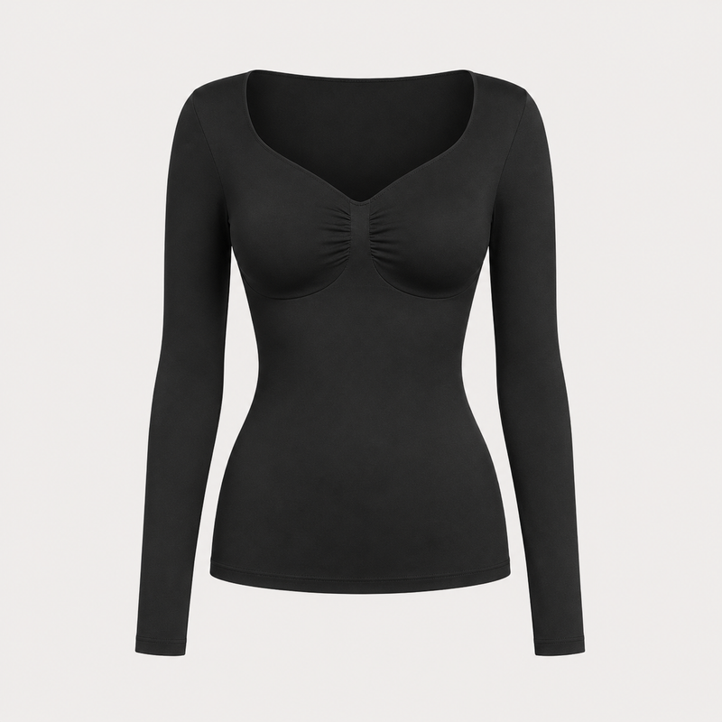 Seamless Diamond-patterned Shapewear Top For Neck