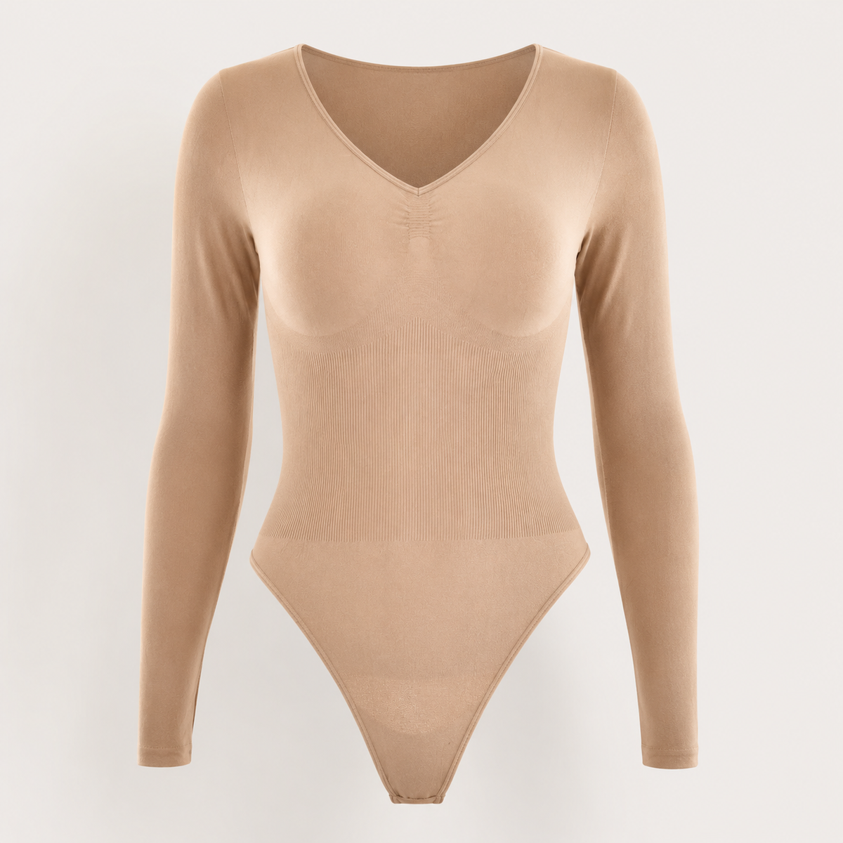 Nahtloser Bodysuit mit V-Ausschnitt