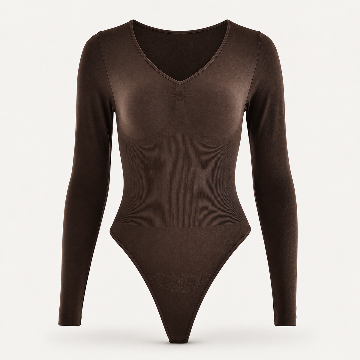 Nahtloser Bodysuit mit V-Ausschnitt