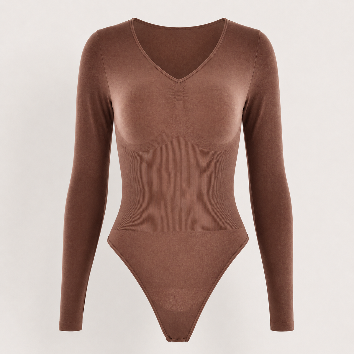 Nahtloser Bodysuit mit V-Ausschnitt